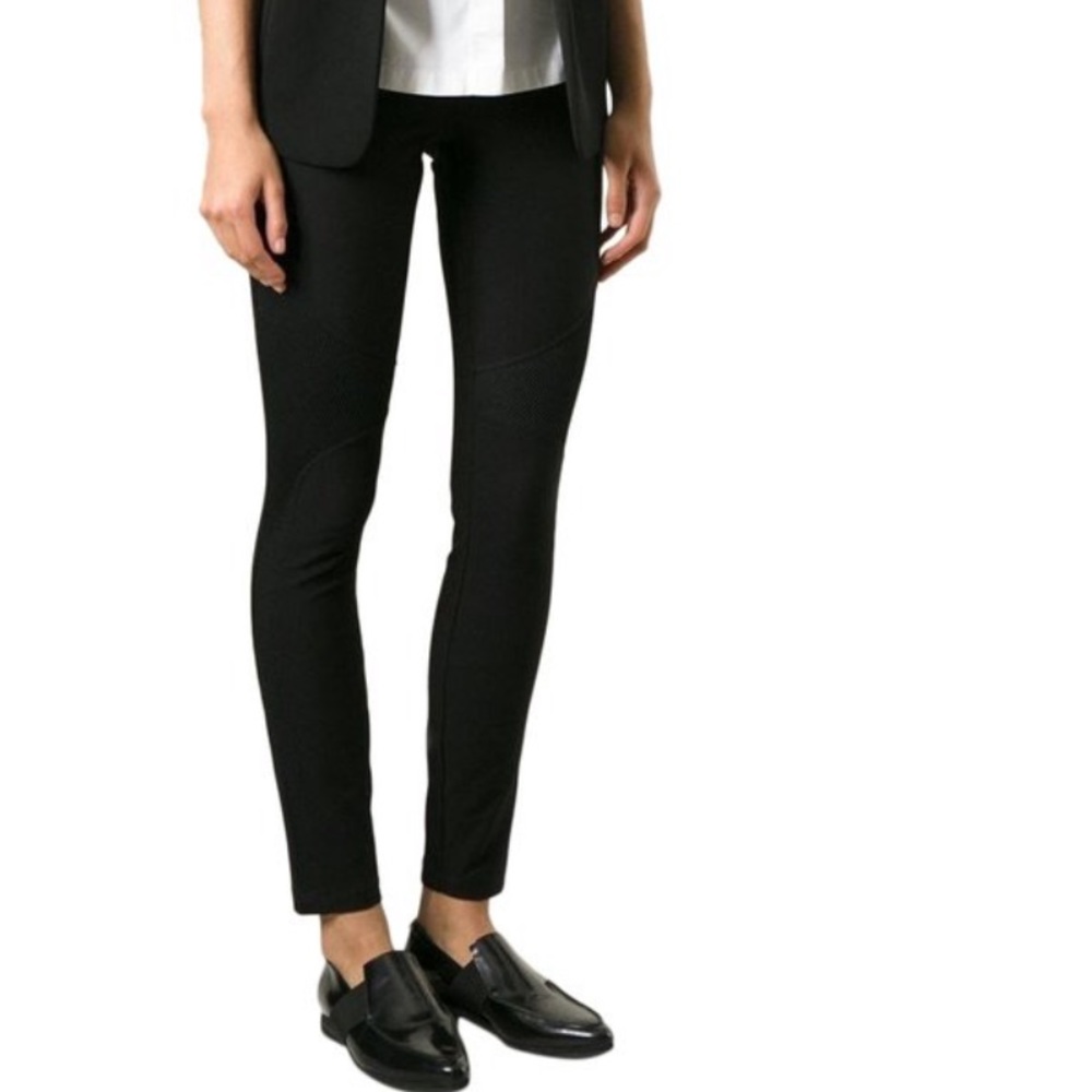 Helmut Lang Black Moto Mesh Panel Leggings